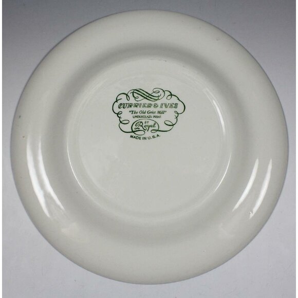 Vtg Royal China USA Currier & Ives Blue Dinner Plate 10" The Old Grist Mill L001 - Picture 3 of 8